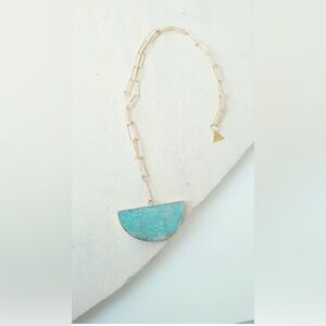 NWOT Serafina by Anthropologie Half Moonstone Paperclip Chain Necklace